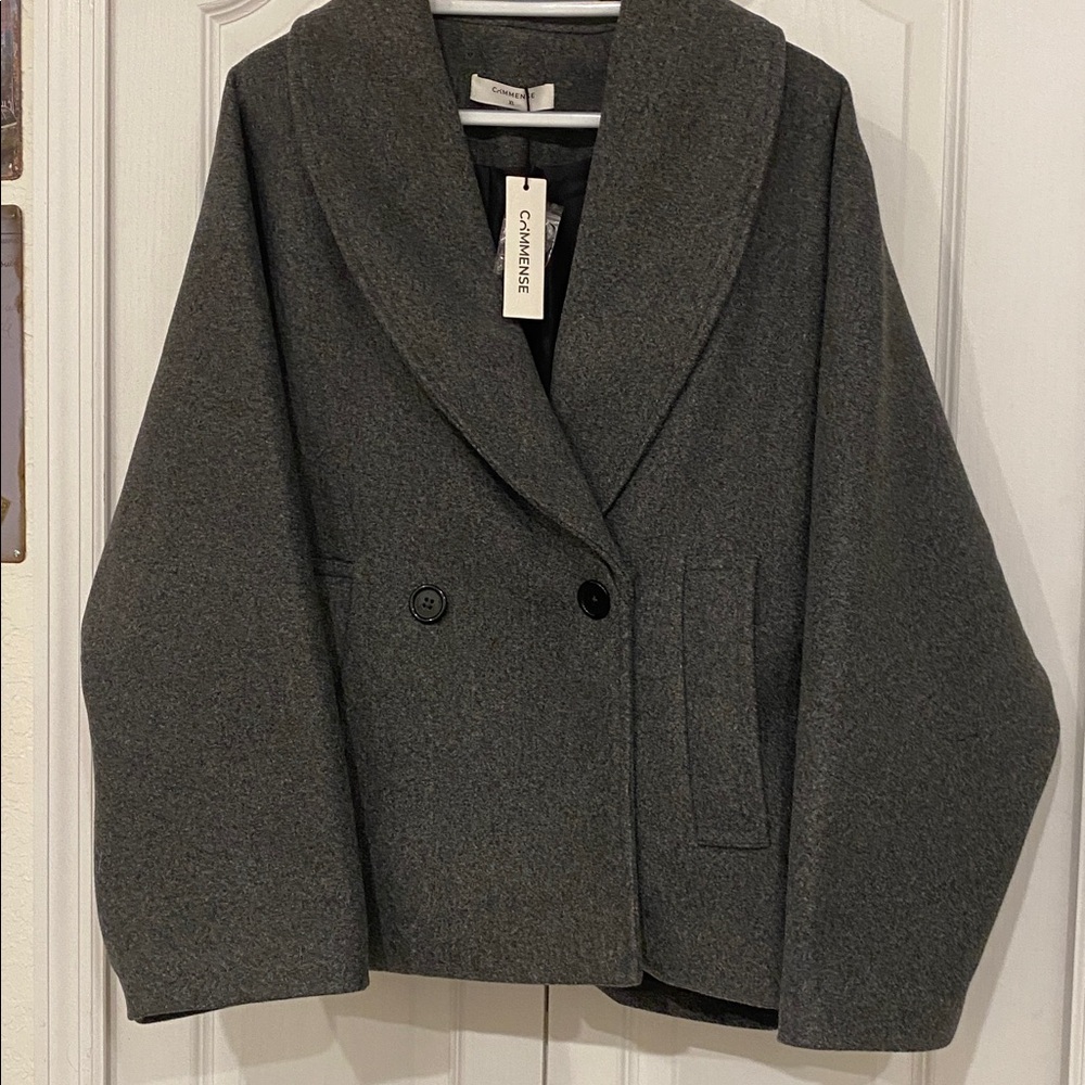 Oversized Dark Grey Commense  Coat sz XL - Picture 4 of 4